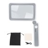 Rectangular Magnifying Glass 4X 3 LED Modes Touch Control Ergonomic