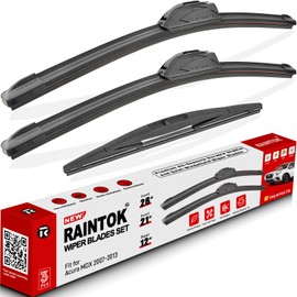 RAINTOK Windshield Wiper Blades Replacement for Acura MDX 2007 2008 2009 2010 2011 2012 2013 Original Factory Quality Front Rear Wipers Blade Set for Car - 26" 21" 12" (Piece of 3)