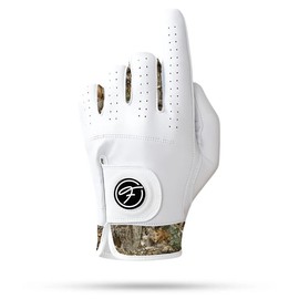 Fore Show Premium Golf Glove – 100% AAA Cabretta Leather Golf Gloves for Men & Women - Left & Right Handed Golfers - Cool Golfer Accessory Gift:_Hunting Camo_Left Hand (For Right Handed Golfers)_Medium