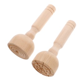 KICHOUSE 2pcs Brickearth Mold Cookie Stamps Cookie Stencils Cookie Molds Clay Texture Tools Playdough Stamps for Clay Pattern Stampers Playdough Pattern Tools Light Brown Wood