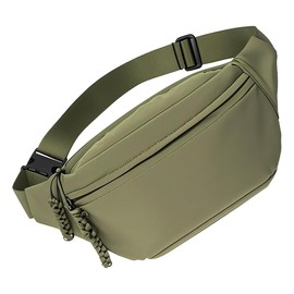 BCQTD Bumbags for Ladies, Fashion Festival Fanny Pack for Women Men with Adjustable Belt, 2-Zipper Pockets, Large Capacity, Lightweight Waist Bag Suitable for Running Walking Hiking Jogging (Green)