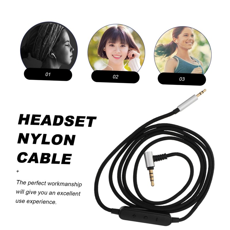 MERRYHAPY Fit 2.5mm Headphone Cable Nylon Material Volume Control Gaming