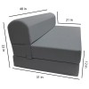 Danfuton Gray Sleeper Chair Folding Foam Beds, Portable Studio Guest