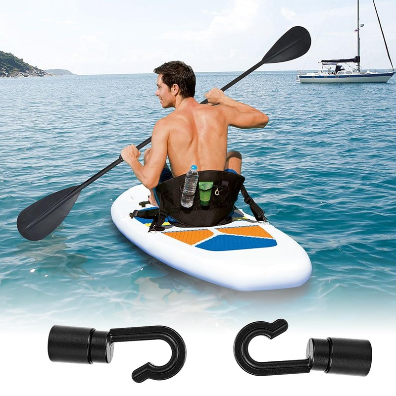 70 PCS Bungee Shock Cord Hooks Black Plastic Rope Terminal