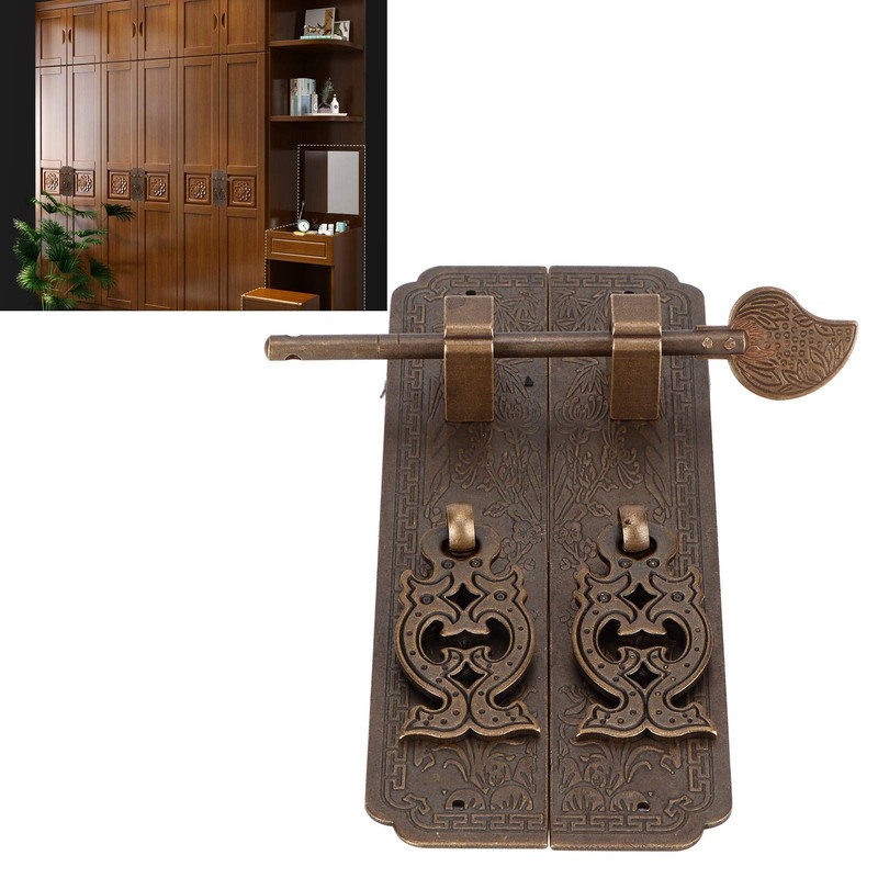 Furniture Door Handle, Chinese Style Antique Copper Gate Handle Cabinet