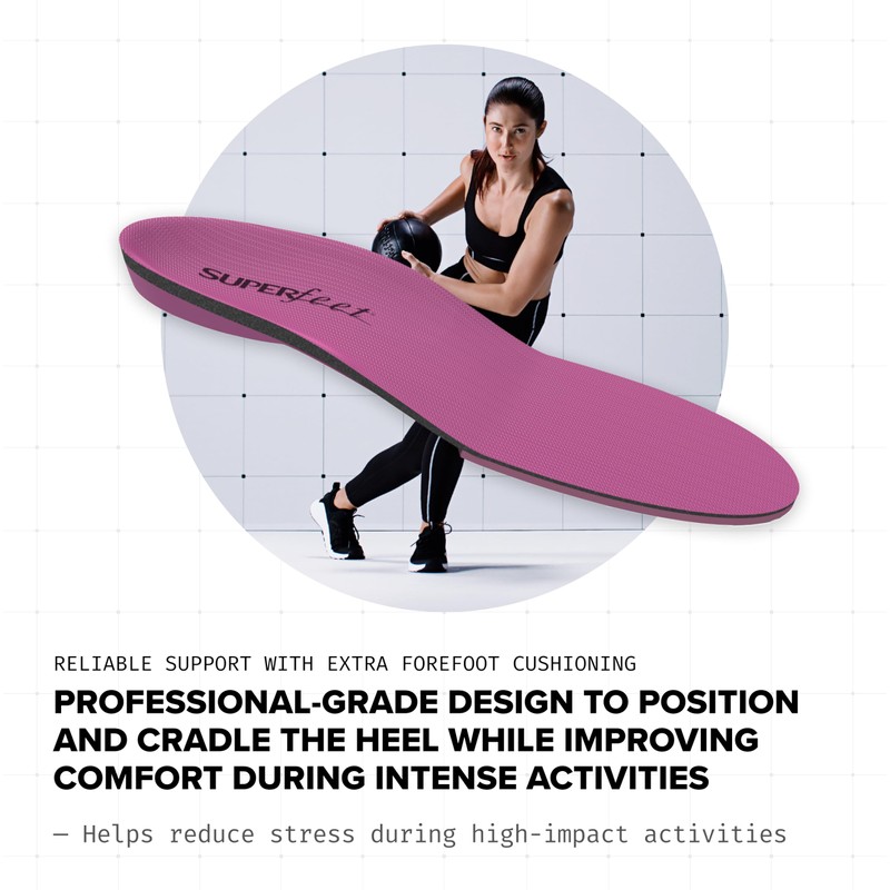 Superfeet All-Purpose Women's High Impact Support, Shock Absorption, Sports, Competition,