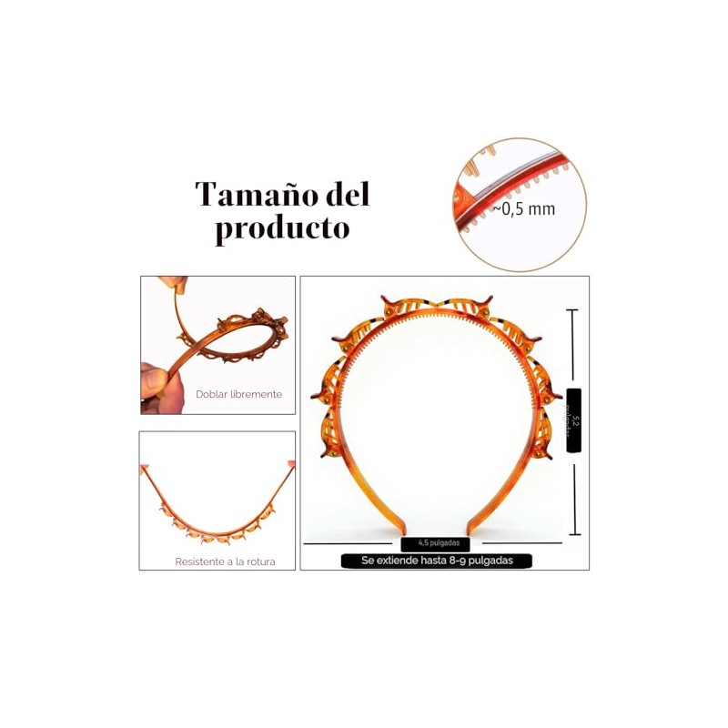 2 piezas de diadema con flequillo para el cabello, clip