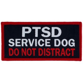 Patchtown PTSD SERVICE DOG DO NOT DISTRACT Sew-On (SD-017SM) Woven Patch 1.5" x2.5"