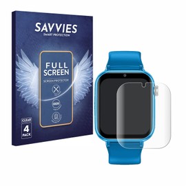 Savvies Pack of 4 Full Screen Protectors for Maxcom FW59 Kiddo 4G Full Cover Screen Protector [3D Curved, Transparent, Anti-Fingerprint]
