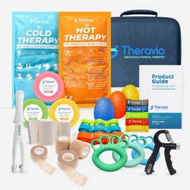 Theravio Pro Hand Therapy Kit with Grip Strengthener, Forearm Strength Trainer, Finger Strengthener, Hand Exercise balls For arthritis, Hand Strengthener For Adults, Hand Gripper Strengthener For Physical Therapy