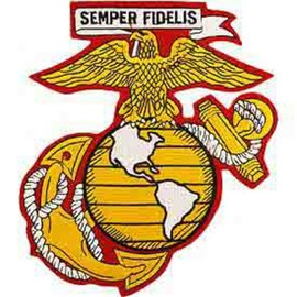 EagleEmblems PM9112 Patch-USMC EGA (10) (YLW/WHT) (10'')