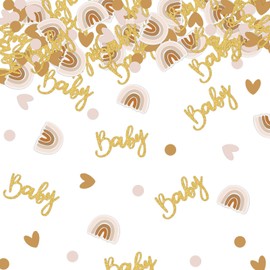 100 Pcs Baby Shower Confetti,Baby Shower Table Decorations Confetti,Gold Table Scatter Confetti,For Baby Gender Reveal Birthday Party Decoration