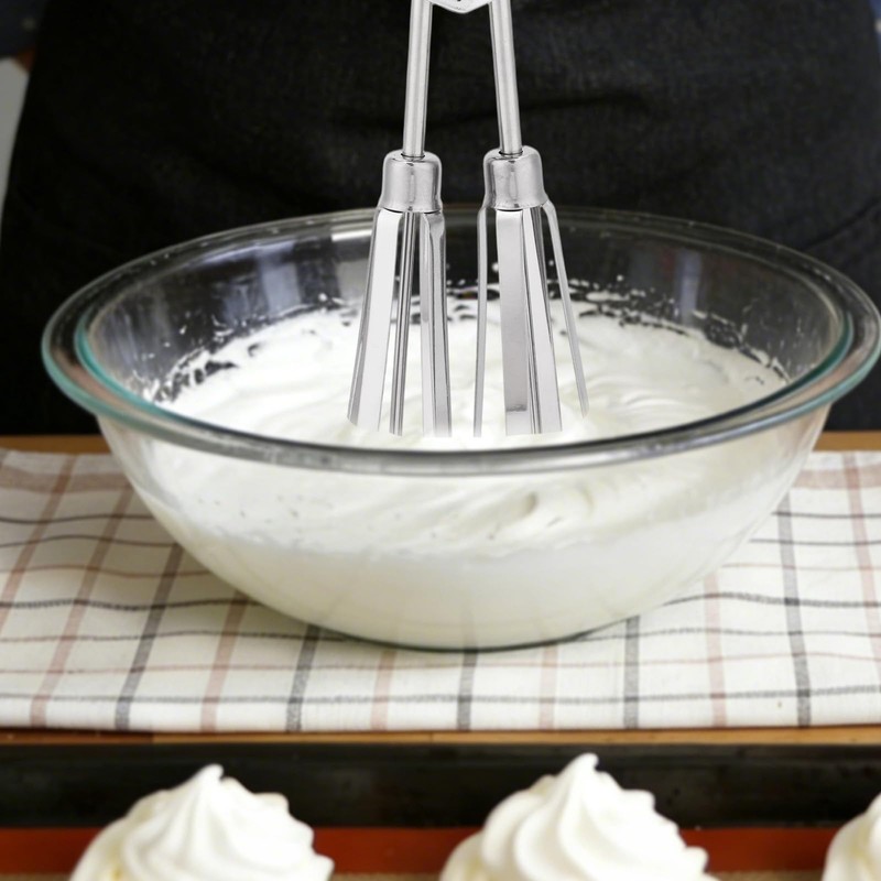 Dual Rotary Hand Egg Beater, Stainless Steel Rotary Hand Whisk