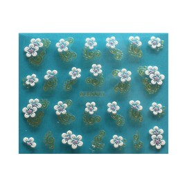 Generic Pink Daisy Rose Flowers 5 Petals Rhinestone Nail Art Sticker Ble347J Nail Wraps Art Stickers Manicure Supplies for Women for Home Nails Full Long Lasting Easy Apply and Remove