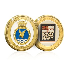 The Koin Club Royal Navy Memorabilia Gifts Gold Spoof Challenge Coin - 829 Naval Air Squadron