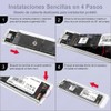 Sendowtek Caja de Disco Duro M.2, Carcasa SSD M.2 NVMe/SATA