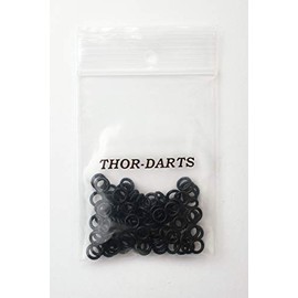THOR-DARTS 100 rubber rings, black, rubber O-rings, black, suitable for all 2BA threads (100)