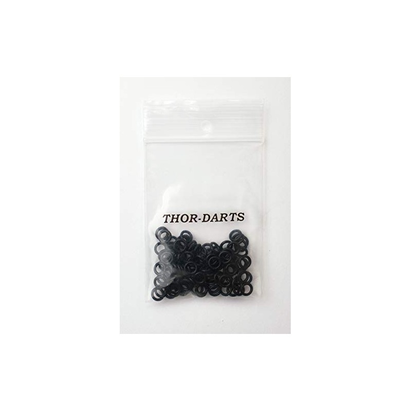 THOR-DARTS 100 rubber rings, black, rubber O-rings, black, suitable for