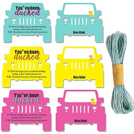 You’ve Been Ducked Card- Duck DuckTags - Ducking Tags - Tags for Ducking Duck Game Card - Car Shape - Two Sided 30 Pack 2.5 x 2.05" Card Size with Hole and Rope