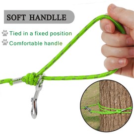 Reflective Cat Leash -30FT Cat Cable Out Leash Escape Proof Walking Leads Yard Long Leash Durable Safe Leash Traning Play Outdoor for Puppies/Kittens/Small Animals(Green)