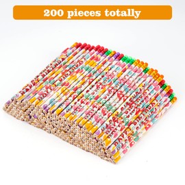 Kolewo4ever 200 Pcs Happy Birthday Pencils Colorful Printed Birthday Pencils for Students Happy Birthday Teacher Pencils Classroom with Top Erasers for Kids Birthday Party Supplies Favors (200)