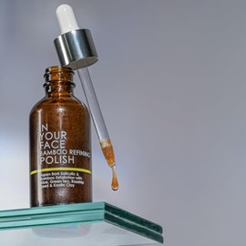In Your Face Bamboo Refining Polish - Exfoliante facial natural y exfoliante facial con bambú, ácido salicílico, aloe, té verde, rosa mosqueta y arcil