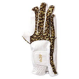 MIC 39 GOLF FIT39 Gloves, Unisex, MGF-220N, Right Handed (Left Handed), Leopard/White, L Size