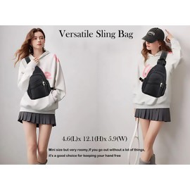 Xsecnua Small Crossbody Sling Bag for Women, Mini Backpack Sling Backpack Convertible, Chest Bag for Hiking Daypack