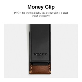 Coach Mens Money Clip in Sport Calf, Saddle
