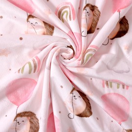 iEvolve Baby Blanket Ultra Soft Double Layer with Dotted Backing Receiving Blankets Toddler Baby Nursery Bed Blankets Shower Gifts(Hedgehog,110 * 150cm)