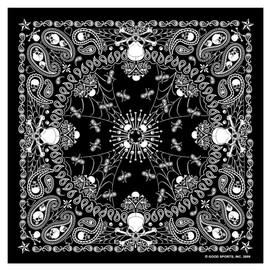Hot Leathers mens Classic novelty bandanas, Black/White, 21 Inch x Inch US