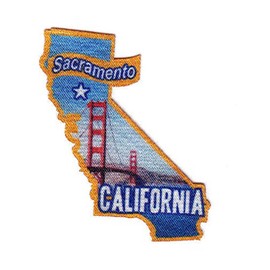SACRAMENTO CALIFORNIA State Shape Capitol City Iron On Printed Patch