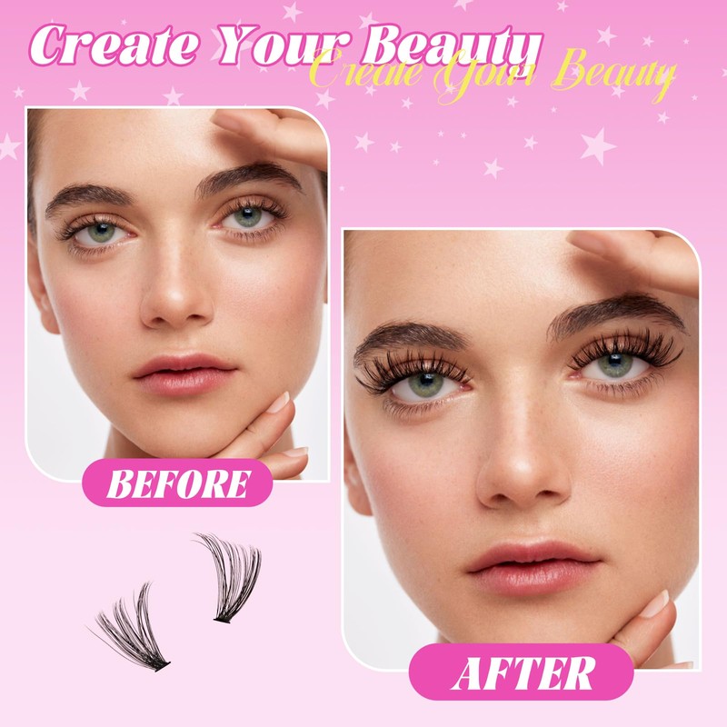 Lash Extension Kit 280 Pcs DIY Individual Cluster Lashes D