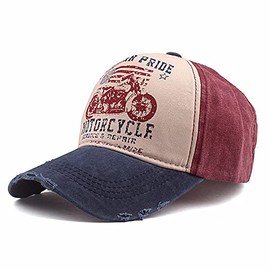 Elwow Men's Distressed Baseball Cap Retro Trucker Hat Outdoor Sports Sun Hat (Color 1, One Size)