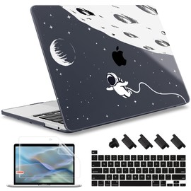 May Chen for MacBook Pro 13 inch Case 2022 2021 2020 Release A2338 M2 M1 A2289 A2251, Plastic Crystal Hard Shell Case Cover for MacBook Pro 13 inch Touch Bar Fits Touch ID, Astronaut Flight