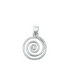 Sterling Silver Simple Spiral Pendant Curl Swirl Outline Charm 925