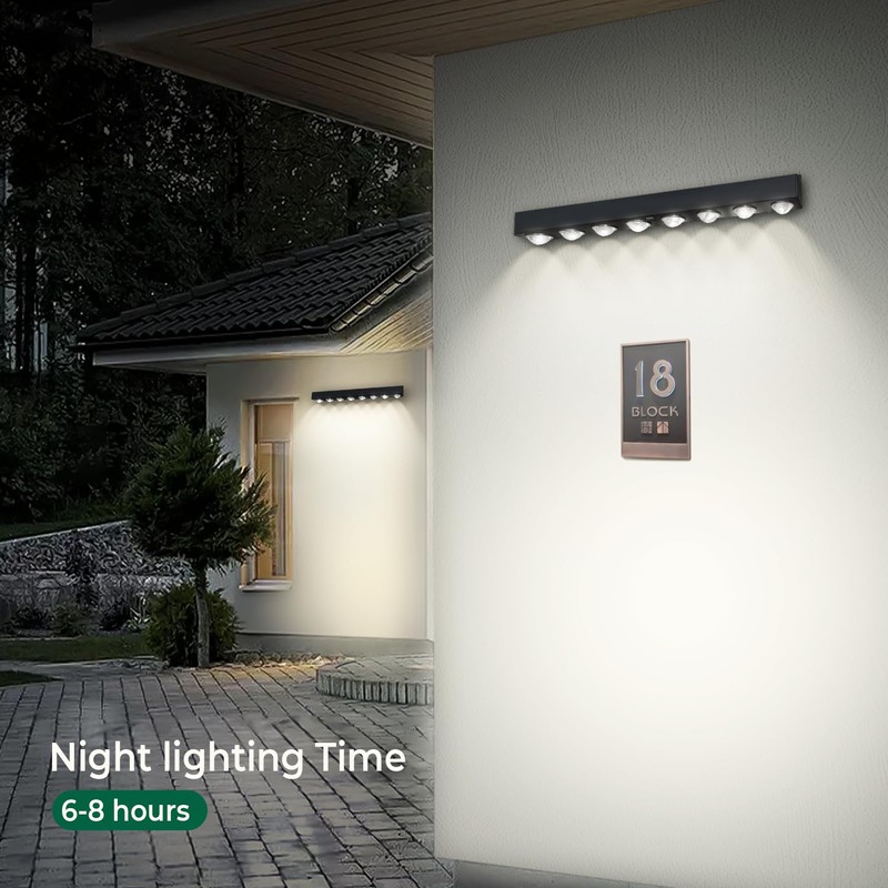 2 Pack Solar Sign Light Dusk to Dawn, 8 LED