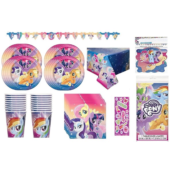 My Little Pony Birthday Party Supplies Bundle Pack for 16