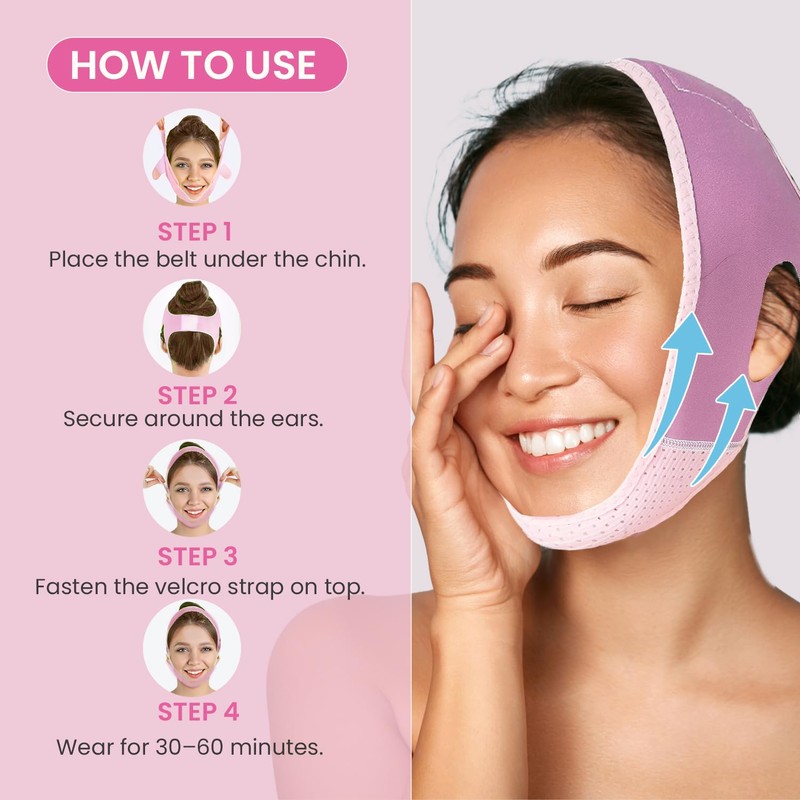 ParaFaciem Reusable V Line Mask Facial Slimming Strap Pink