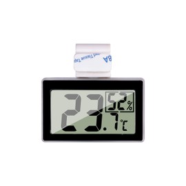 Reptile Thermometer Humidity and Temperature Sensor Gauge Digital Reptile Thermometer Digital Reptile Tank Thermometer with Hook Hygrometer Suitable for Reptile Tank, Terrarium, Zoo (Black)