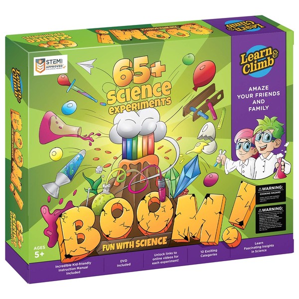 Learn & Climb Kids Science Kit - Over 60 Experiments, Fun with Science!
