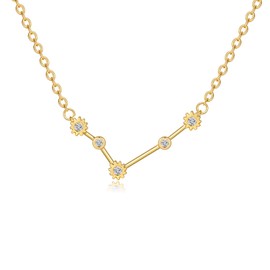 2Pcs Zodiac Necklace for Women 12 Constellation Sign Necklace CZ Astrology Zodiac Star Necklace Birthday Gifts With Message Card (165 Virgo)