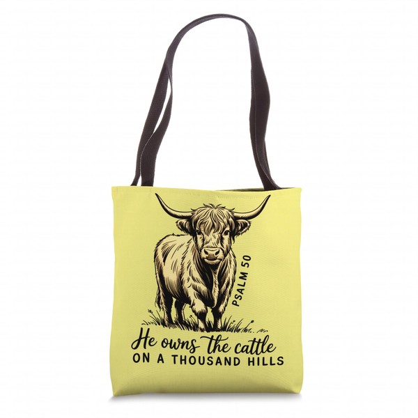 Retro Christian Farm - He Owns The Cattle Bible Verse
