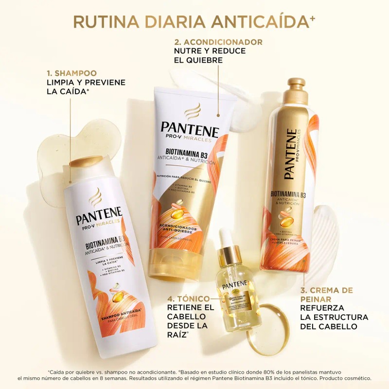 Crema para Peinar fortalecedora Pantene Biotinamina B3 para cabello quebradizo