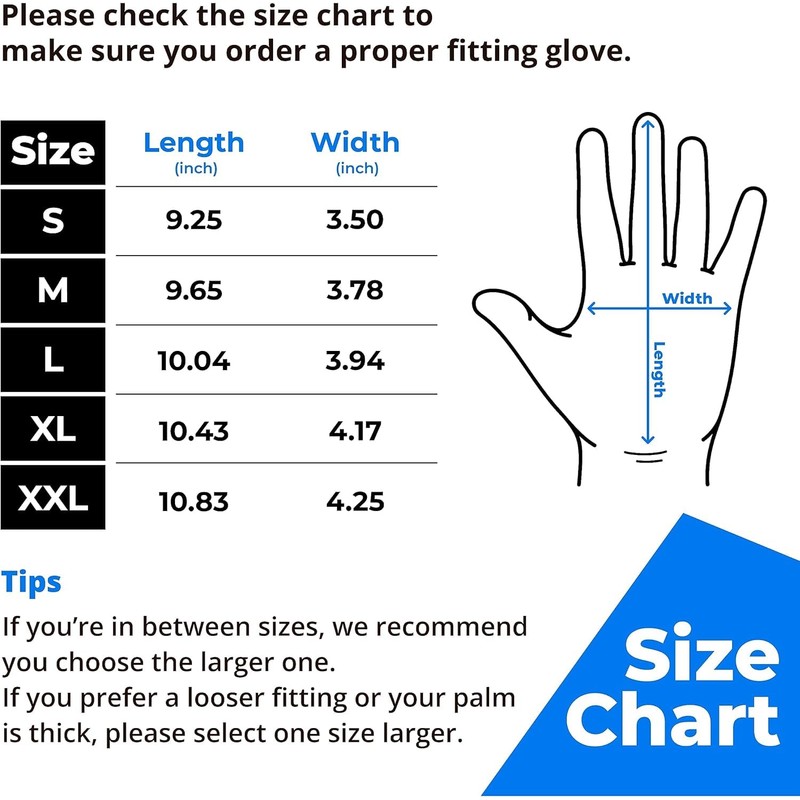 toolant Work Gloves Men, 12 Pairs Crinkle Latex Rubber Gloves