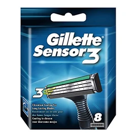 Gillette Sensor3 Rasierklingen mit verbesserten Gleitstreifen f√ºr eine glatte und komfortable Rasur, 8 Ersatzklingen (Packung mit 5)