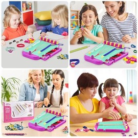 Manualidades para niños,Kit para hacer pulseras de la amistad para niñas,Kit para hacer regalos para niños,Kit de actividades de viaje para regalos de cumpleaños para niños (Verde)