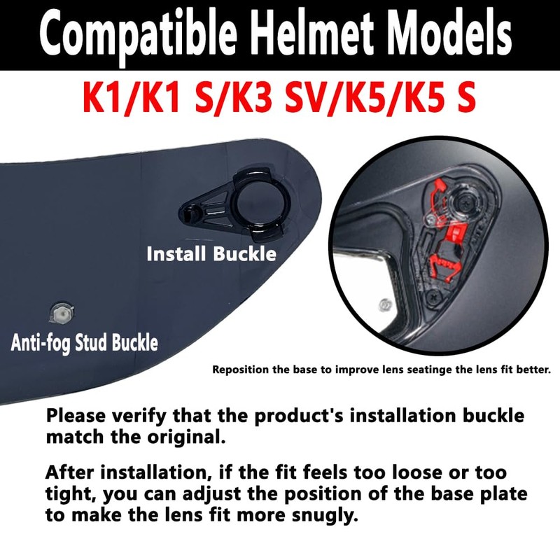 BSTOP K1 Helmet Visor,UV Protecror Helmet Face Shield Visor Windshield