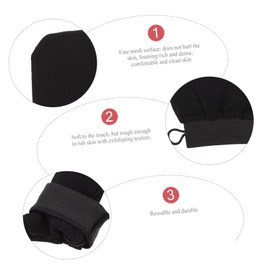 BIUDECO 2 Pack Exfoliating Bath Gloves Soft Gentle Skin Care Portable Shower Towel Gloves for Men Women Black 2pcs/kit