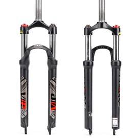 BUCKLOS MTB Suspension Fork 26/27.5/29 Inches,28.6mm Straight Tube Spring Front Fork QR 9mm Travel 100mm Mountain Bike Fork Manual Locking XC Bicycle Forks